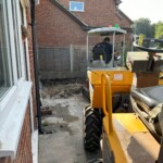 digger in garden
