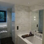 marble walls in bathroom