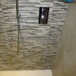 silver shower head and dual controls