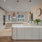 light kitchen with matching chrome details