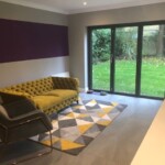 open planned kitchen and seating area