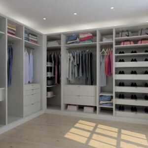 open walk in wardrobe