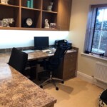 small office with kitchen work top