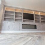 long grey built in tv unit