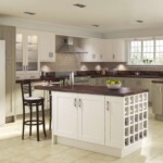 green and dark brown kitchen