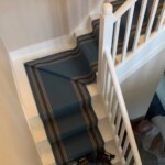 stairs with blue carpet right angle