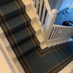 stairs with blue carpet ariel view